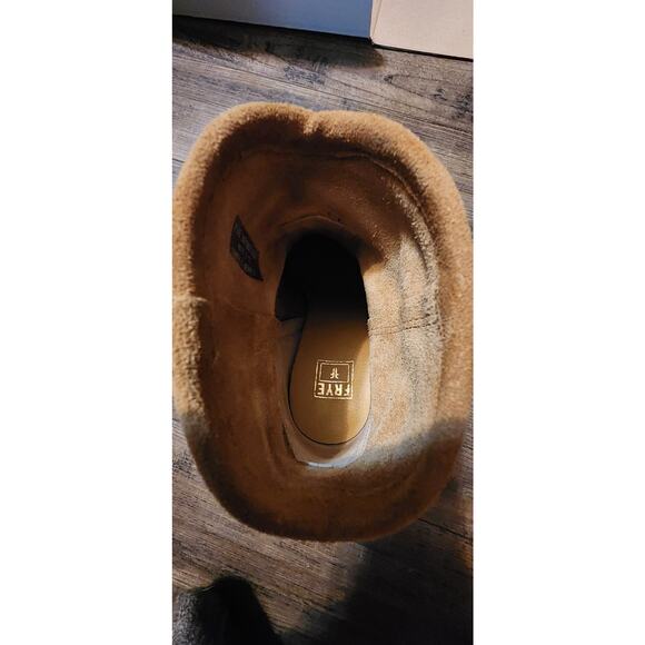 FRYE Womens Size 7.5 Pre-owned Tan Suede Fringe Heeled Ankle Boots Bootie. X - Picture 7 of 16
